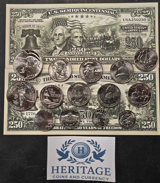 2026 America 250th Anniversary Semi-quincentennial Brilliant Uncirculated Coin set