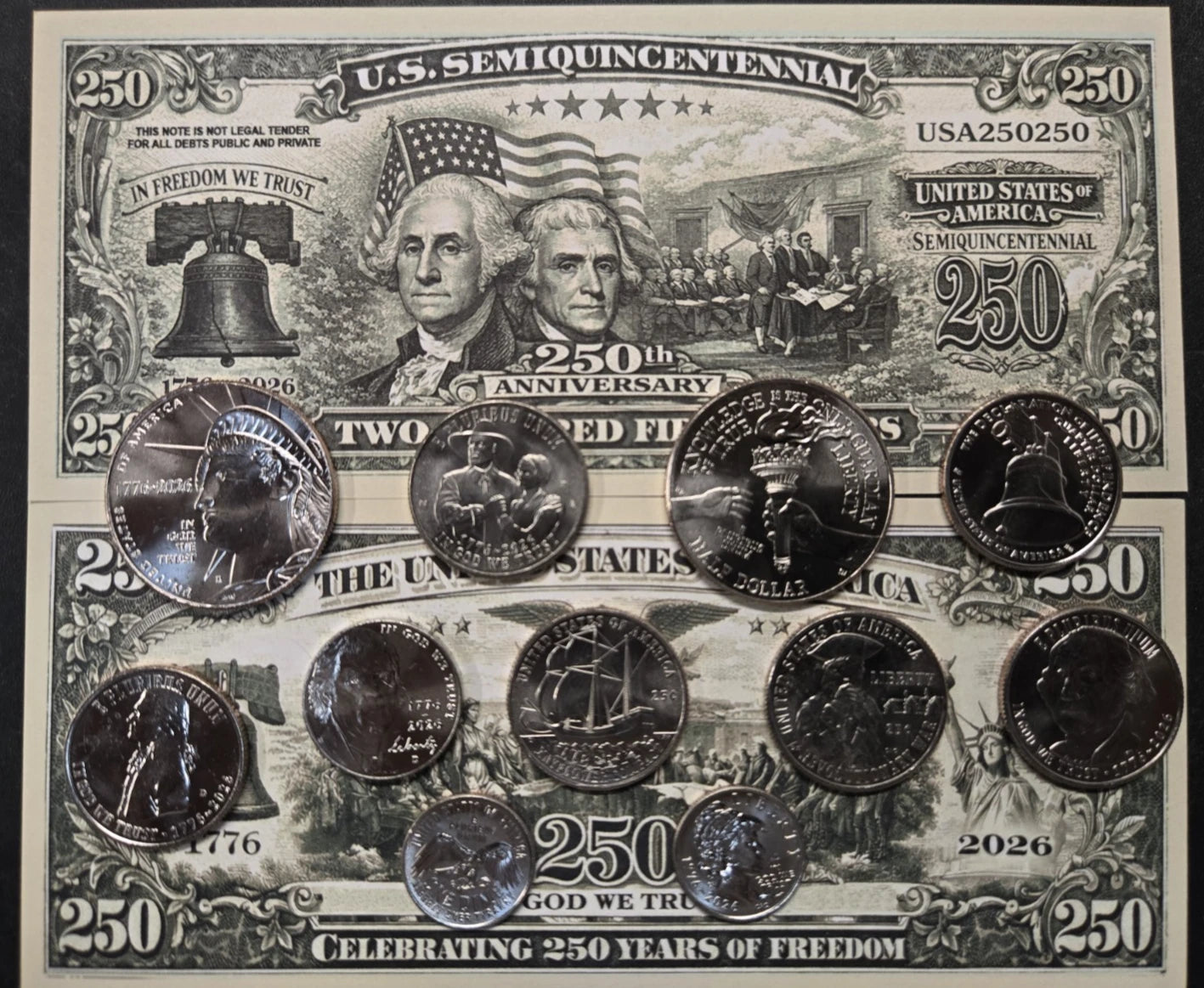 2026 America 250th Anniversary Semi-quincentennial Brilliant Uncirculated Coin set